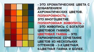 2. ХРОМАТИЧЕСКИЕ и АХРОМАТИЧЕСКИЕ ЦВЕТА, 1 КЛАСС