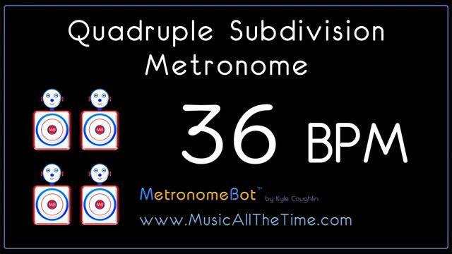 Quadruple subdivision metronome at 36 BPM MetronomeBot смотреть онлайн