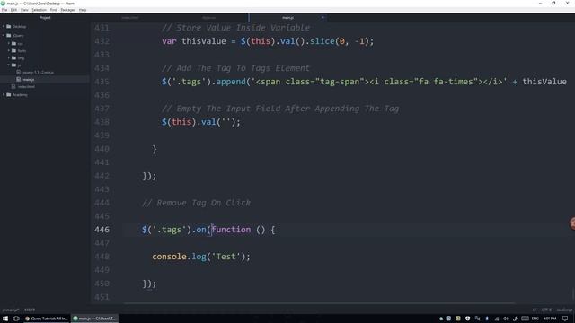 Arabic jQuery Practical Course #038 - Form - Convert Input Value To Tags Part 2 смотреть онлайн