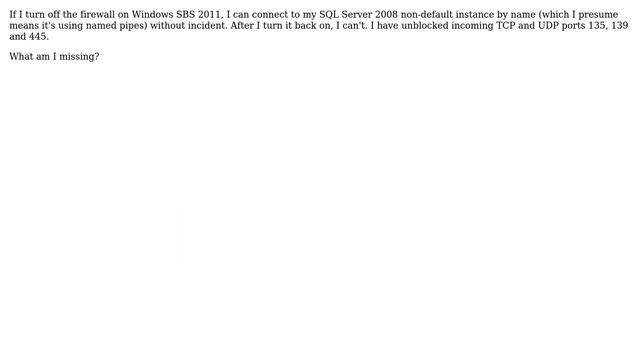 Firewall blocking SQL Server named pipes смотреть онлайн
