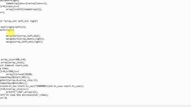 Merge Sort And Time complexity in C смотреть онлайн