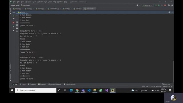 Code of Snake,water Gun game in Python смотреть онлайн