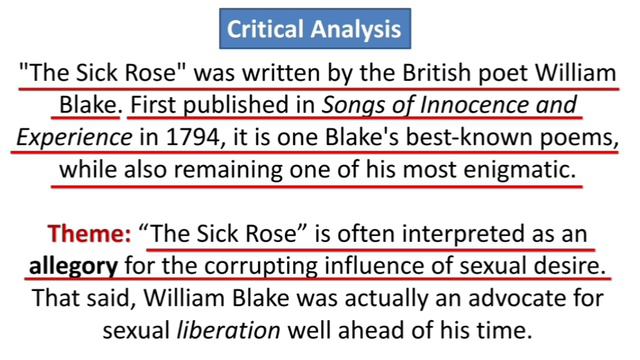 The Sick Rose by William Blake || Summary and Critical Analysis in Hindi with Notes смотреть онлайн