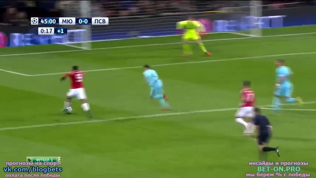 Manchester United 0-0 PSV Eindhoven (C1) Champions League 2015 смотреть онлайн