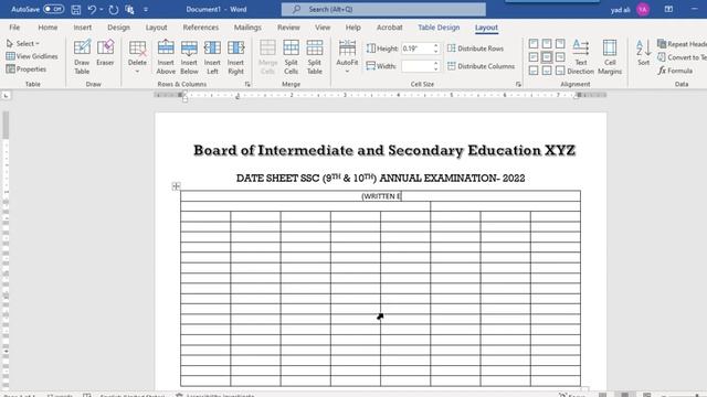How to create Date sheet for final term exam in word смотреть онлайн