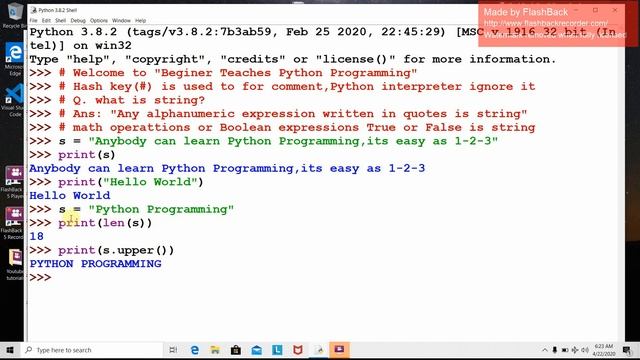 Strings :Beginner Teaches Python Programming смотреть онлайн