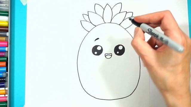 How to draw a pineapple. Simple drawing for kids. Как нарисовать ананас. смотреть онлайн