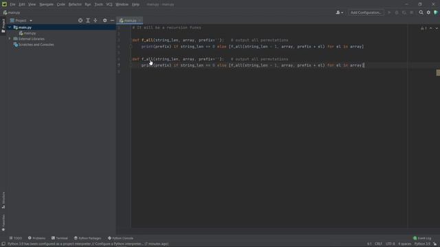 ГЕНЕРАТОР ПЕРЕСТАНОВОК В 1 СТРОКУ КОДА PYTHON | GENERATOR OF PERMUTATIONS IN 1 LINE OF CODE PYTHON смотреть онлайн