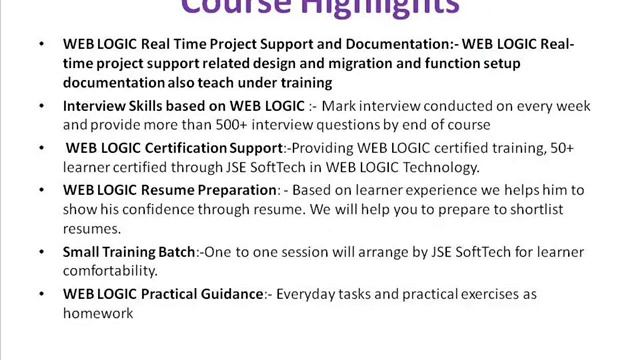 Oracle Web logic online training for low fee by experts from jse soft tech смотреть онлайн