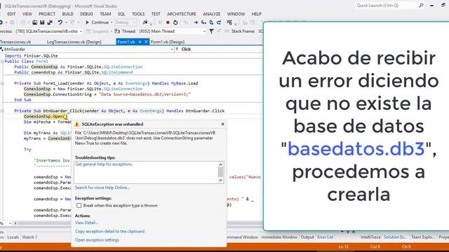 Transacciones en Visual Basic .Net con SQLite (SQL TRANSACT) смотреть онлайн