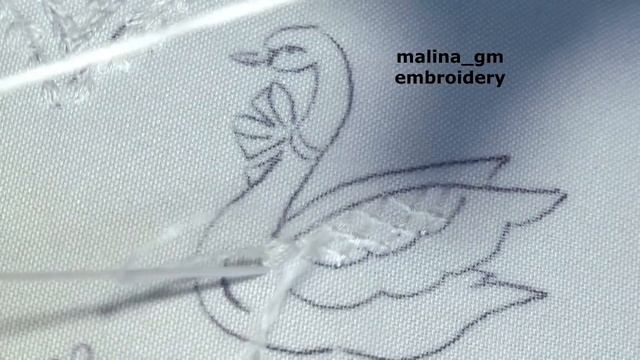 Hand Embroidery  Wedding Embroidery Two Swans   Design Embroidery Two Swans