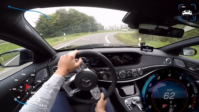 Mercedes S63 AMG максимальная скорость POV смотреть онлайн