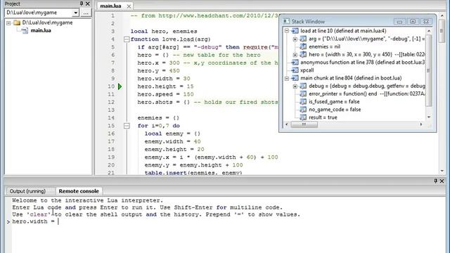 Love2d debugging with ZeroBrane Studio смотреть онлайн