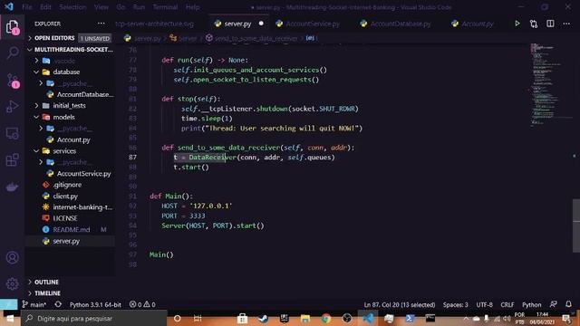 Internet Banking TCP Server in Python смотреть онлайн