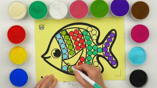 Sand painting pop it fish for kids and toddlers смотреть онлайн