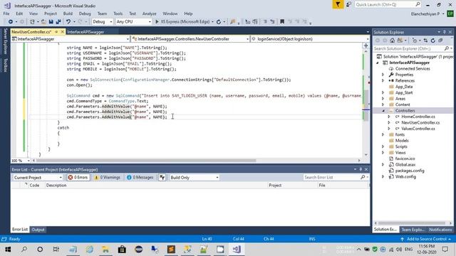 Creation of interface Web API with Swagger using C# in Visual Studio 2017 смотреть онлайн
