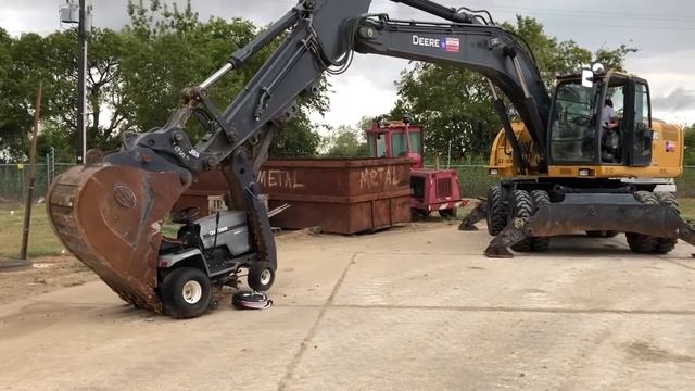 John Deere 220DW Wheeled Excavator with Thumb for rent or sale смотреть онлайн