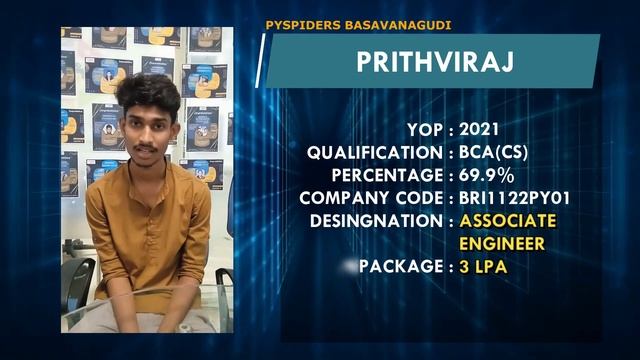 Got placed as "PYTHON DEVELOPER" | Pyspiders Basavanagudi | Congratulations PRITHVIRAJ смотреть онлайн