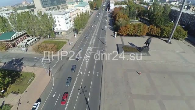 Видео квадрокоптер. В Донецке состоялся «Автопробег. Праймериз». смотреть онлайн