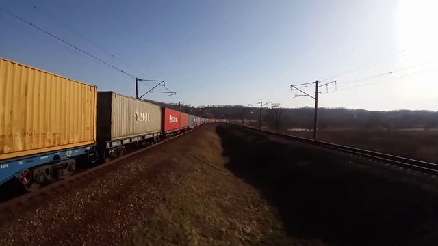 Легендарный! Электровоз 2ЭС5К-005 "Ермак" с валютным поездом. смотреть онлайн