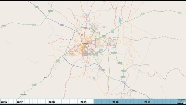 Mapping Bangalore - Openstreetmap progress Timeline смотреть онлайн