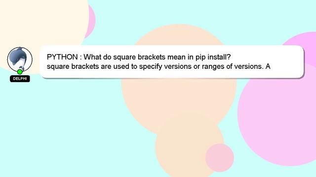 PYTHON : What do square brackets mean in pip install? смотреть онлайн