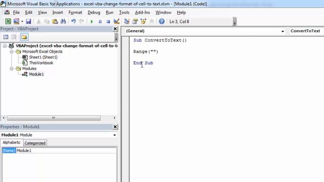 Excel VBA - How to Change Format of Cell to Text смотреть онлайн