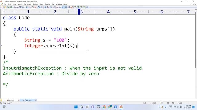 Java Codes with Exceptions | Ameerpet Technologies | By Srinivas смотреть онлайн