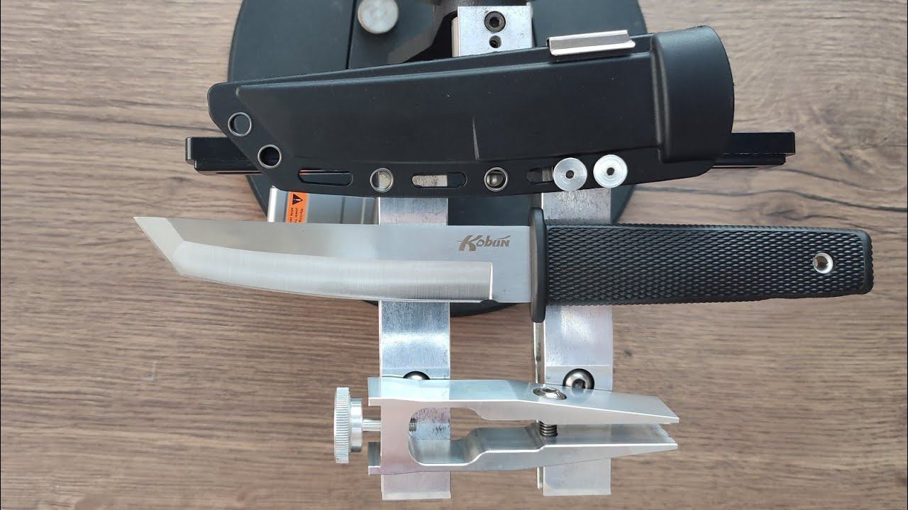 Заточка ножа Танто, Профиль К03 с зажимом от Кадета. Гальваника, синтетика, люксор с байкалитом. смотреть онлайн