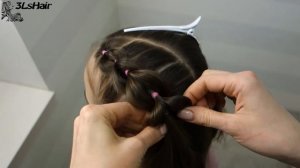 Прическа для девочки - объемная коса из резинок без плетения | Elastic braid