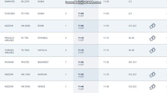 10.07.2022.Запланированные рейсы из аэропорта Бен Гурион, Израиль.Departures from Ben Gurion.TLV смотреть онлайн