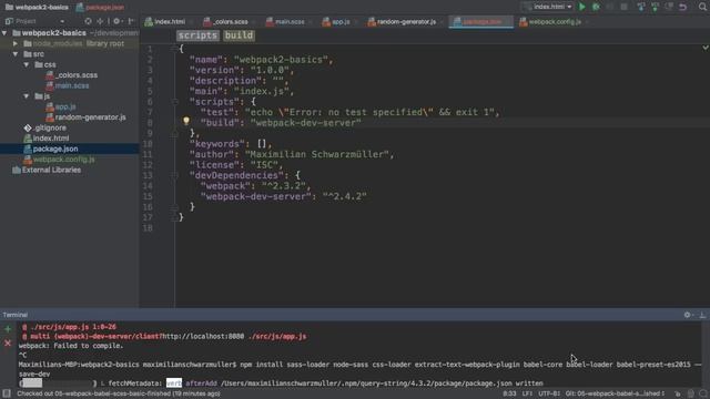 BASIC BABEL + SCSS WORKFLOW | Webpack 2 Basics Tutorial смотреть онлайн
