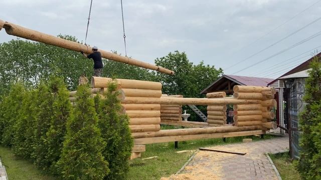 Монтаж беседки в диком стиле для Пейнтбольного клуба RemesloDom ru смотреть онлайн