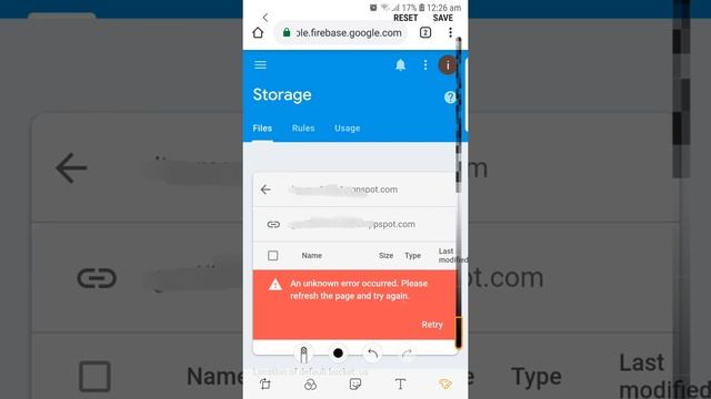 an unknown error occurred. please refresh the page and try again. firebase storage смотреть онлайн