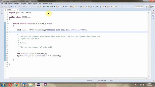 How to use variant() method of Java.util.UUID Class? смотреть онлайн