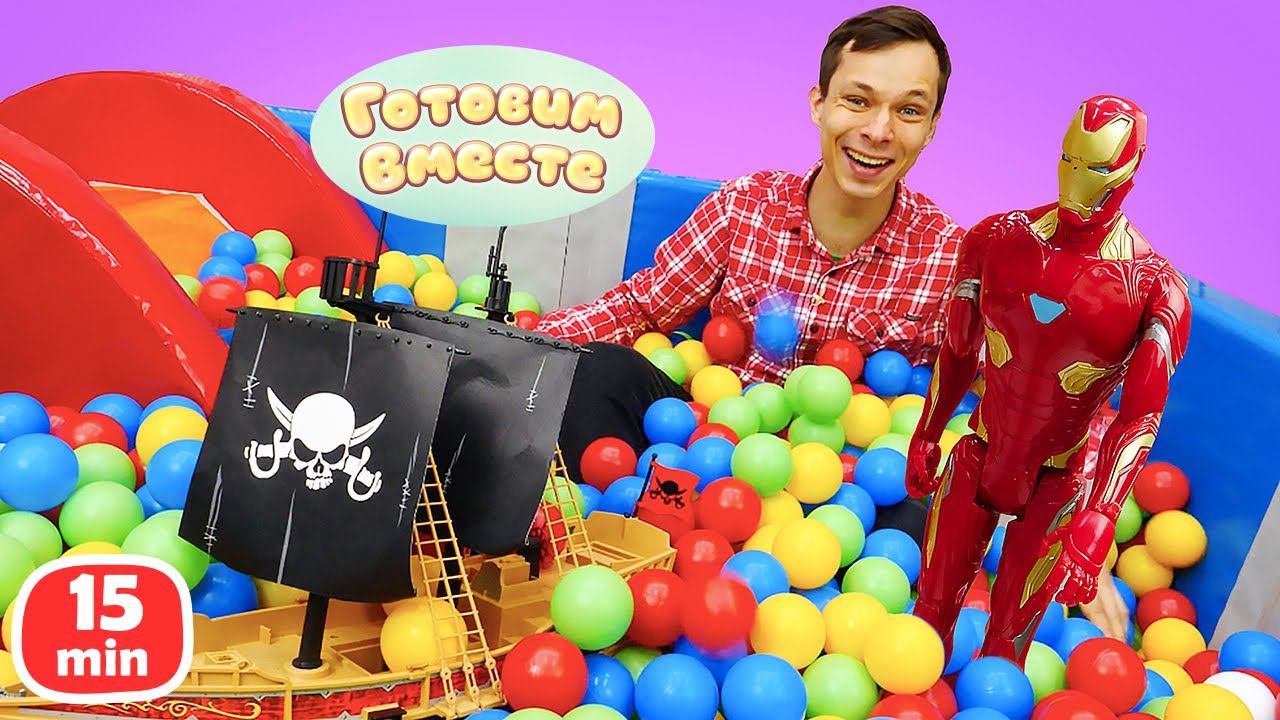 Федя Капуки Кануки и Железный человек готовят десерт и сэндвич! Готовим вместе для детей смотреть онлайн