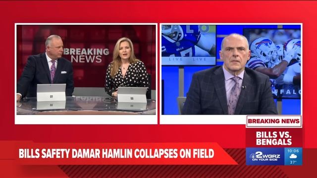 Buffalo Bills player Damar Hamlin collapses on field during Monday Night Football game смотреть онлайн
