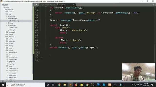 Laravel 5.8 Authentication #4 | Custom login for admin with authenticated user смотреть онлайн
