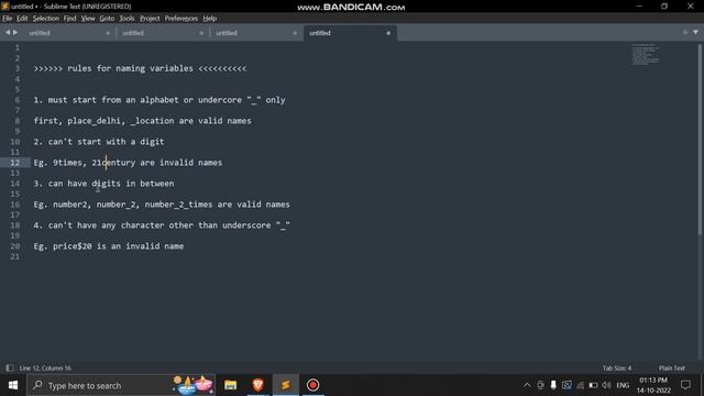 #8 Rules for naming variables in python || Explained in 1 minute || DWARKA CODING CLUB смотреть онлайн