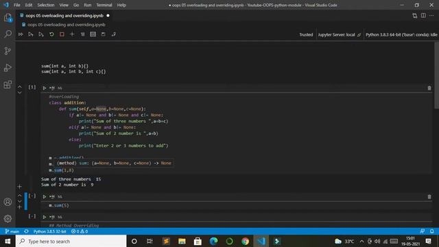 Method Overloading and overriding in python | object oriented programming in python смотреть онлайн