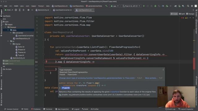Android Build Powerful Flow Chains in Kotlin (flowOn, collect, map, ..) - Android Studio Tutorial смотреть онлайн