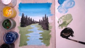 Как нарисовать летний пейзаж гуашью