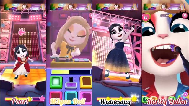 My Talking Angela 2 - New ? Wednesday Addams Vs M3gan Doll Vs Harley Quinn Vs Pearl Roku ? New смотреть онлайн