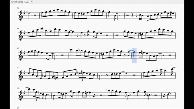 AUTUMN LEAVES Alto Sax Backing Track