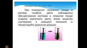 Реакции металлов с растворами кислот и солей