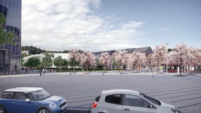 Vue 3D de l'Esplanade des Guillemins смотреть онлайн