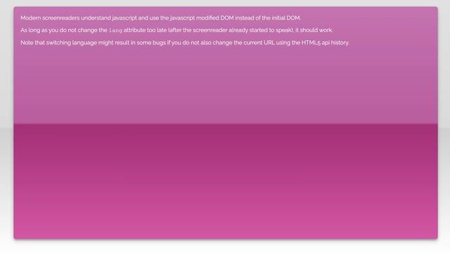 Are there any drawbacks when setting the HTML lang attribute dynamically on the client side? смотреть онлайн