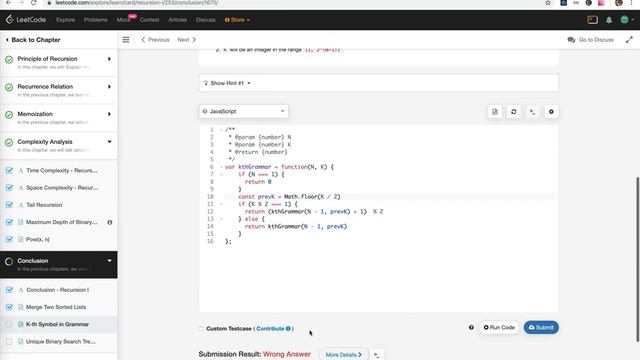 leetCode 779 - K-th Symbol in Grammar - Recursion, Tail Recursion | JSer - algorithm & JavaScript смотреть онлайн