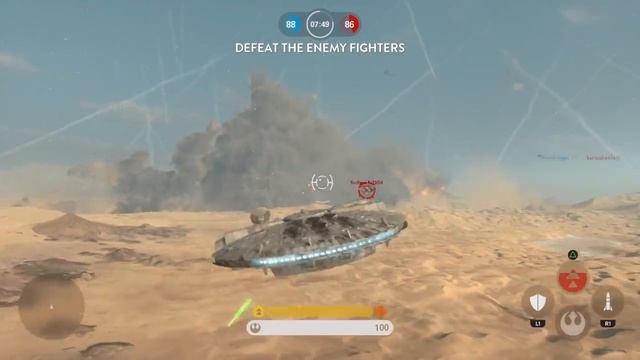 BATTLE OF JAKKU!-Star Wars Battlefront How to get the Millennium Falcon!!! смотреть онлайн
