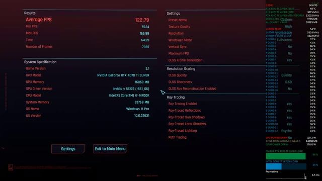 [Cyberpunk 2077]RTX 4070 Ti SUPER-I7 14700K OC 1440P Ray-Path Tracing DLSS 3.5 FG Benchmark смотреть онлайн